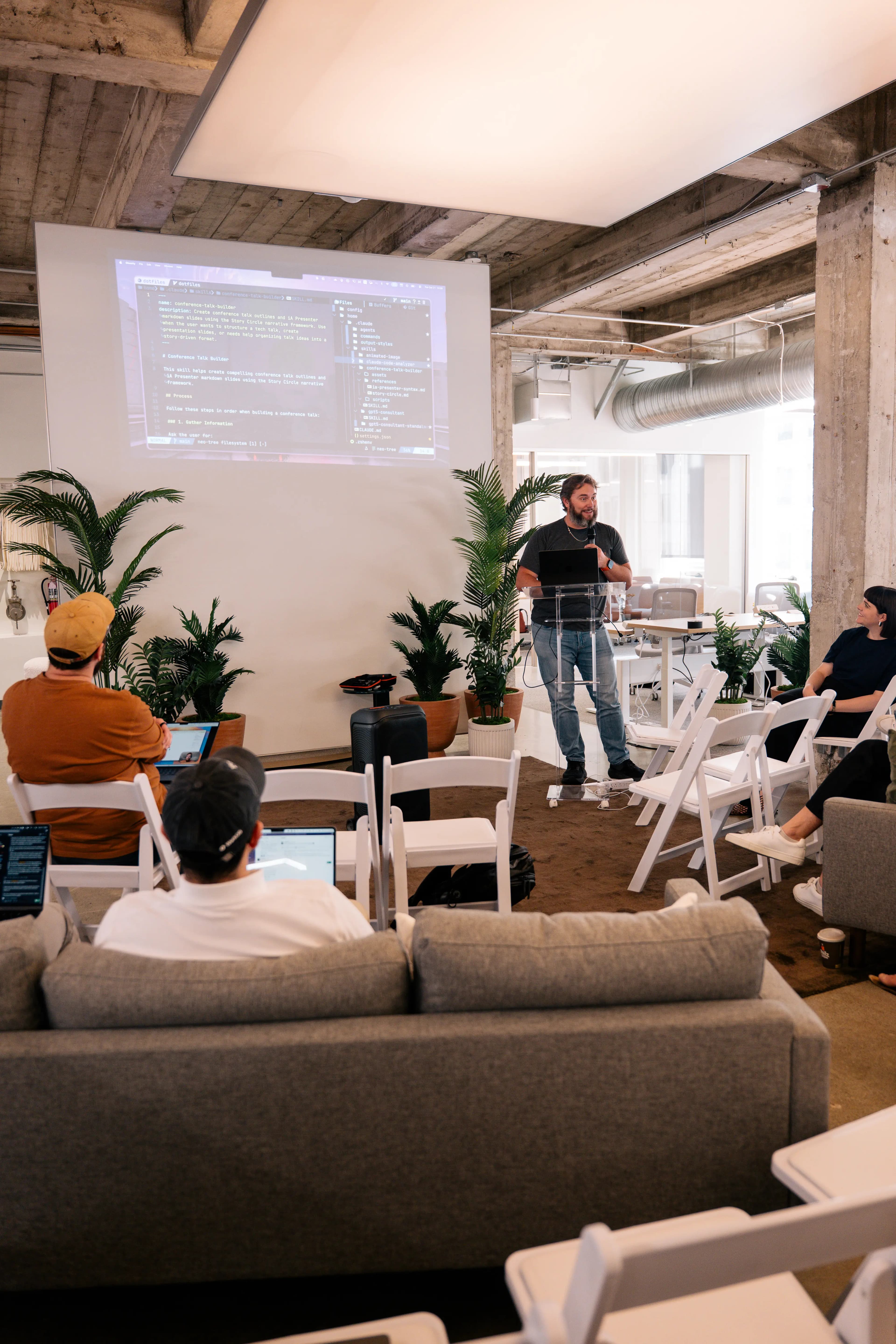 Nick presenting and discussing results from the animated image workflow